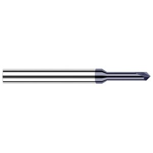 HARVEY TOOL Chamfer Mill: 1/16" Dia, 1/8" Shank Dia, 60 deg, 2 Flute, Solid Carbide, Single End 54730-C3