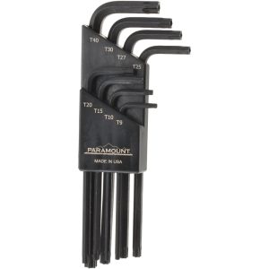 PARAMOUNT Torx Key Set: 8 Pc, L-Key Handle, TR9 to T40 PAR52434