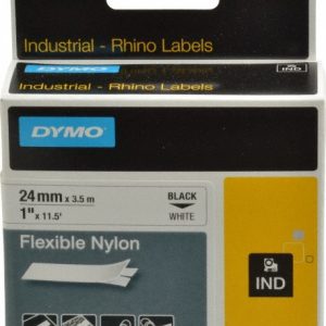 RHINO Label Maker Label: White, Flexible Nylon, 450,732" OAL, 1" OAW 1734524