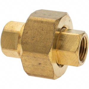 ANDERSON METALS Brass Pipe Union: 1/8 x 1/8" Fitting, FNPT x FNPT 11118