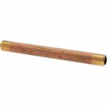 ANDERSON METALS Brass Pipe Nipple: Threaded on Both Ends, 4" OAL, NPT -11099-5