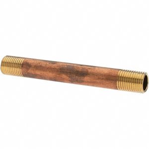 ANDERSON METALS Brass Pipe Nipple: Threaded on Both Ends, 4" OAL, NPT -11099-10