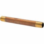 ANDERSON METALS Brass Pipe Nipple: Threaded on Both Ends, 4-1/2" OAL, NPT -11099-11