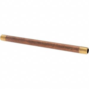 ANDERSON METALS Brass Pipe Nipple: Threaded on Both Ends, 6" OAL, NPT -11099-9