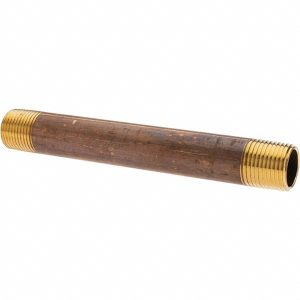 ANDERSON METALS Brass Pipe Nipple: Threaded on Both Ends, 6" OAL, NPT -11152-14