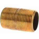ANDERSON METALS Brass Pipe Nipple: Threaded on Both Ends, 2" OAL, NPT -11154-1