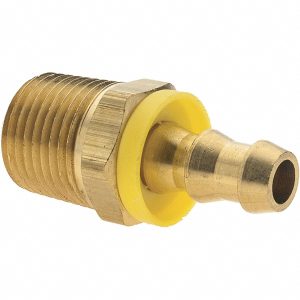 ANDERSON METALS Barbed Push-On Hose Male Connector: 1/2" NPT, Brass 11710-1