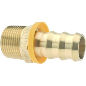 ANDERSON METALS Barbed Push-On Hose Male Connector: 3/4" NPT, Brass 11714-1