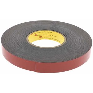 3M Black Double-Sided Acrylic Foam Tape: 7/8" Wide, 20 yd Long, 47 mil Thick, Acrylic Adhesive KP81127