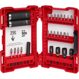 MILWAUKEE TOOL Screwdriver Insert Bit Set: 0.25, 0.31 & 0.38" Drive, Phillips, Slotted, Square & Torx 48-32-4408