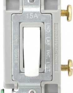 HUBBELL WIRING DEVICE-KELLEMS 1 Pole, 120 to 277 VAC, 15 Amp, Commercial Grade Toggle Wall Switch CS115W