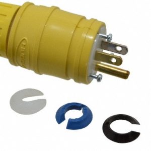 HUBBELL WIRING DEVICE-KELLEMS Straight Blade Plug: Commercial, 5-15P, 125VAC, Yellow HBL14W47