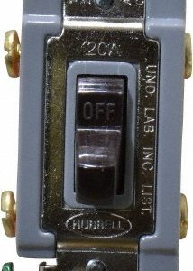HUBBELL WIRING DEVICE-KELLEMS 2 Pole, 120 to 277 VAC, 20 Amp, Industrial Grade Toggle Wall Switch HBL1222