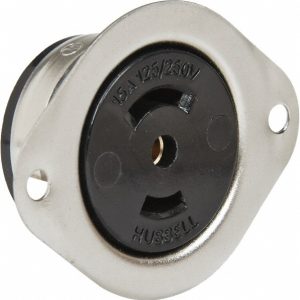 HUBBELL WIRING DEVICE-KELLEMS 125/250 VAC, 15 Amp, ML-3R NEMA, Ungrounded Receptacle HBL7487