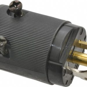 HUBBELL WIRING DEVICE-KELLEMS Locking Inlet: Plug, Industrial, ML-2P, 125V, Black HBL7594V