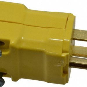 HUBBELL WIRING DEVICE-KELLEMS Straight Blade Plug: 5-15P, 125VAC, Yellow HBL5965VY