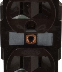 HUBBELL WIRING DEVICE-KELLEMS Straight Blade Duplex Receptacle: NEMA 5-15R, 15 Amps, Self-Grounding HBL5262