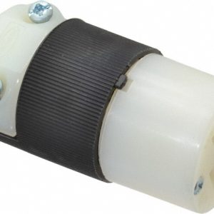 HUBBELL WIRING DEVICE-KELLEMS Straight Blade Connector: 5-20R, 125VAC, Black & White HBL5369C