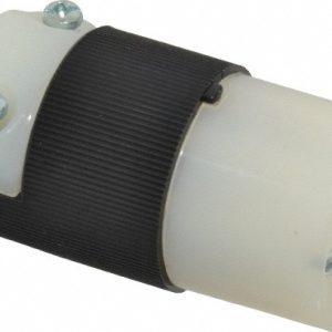 HUBBELL WIRING DEVICE-KELLEMS Straight Blade Connector: 6-15R, 250VAC, Black & White HBL5669C
