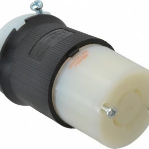 HUBBELL WIRING DEVICE-KELLEMS Locking Inlet: Connector, Industrial, L14-20R, 125 & 250V, Black & White HBL2413