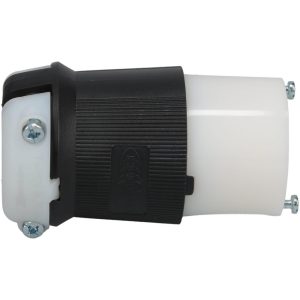 HUBBELL WIRING DEVICE-KELLEMS Locking Inlet: Connector, Industrial, L15-20R, 250V, Black & White HBL2423
