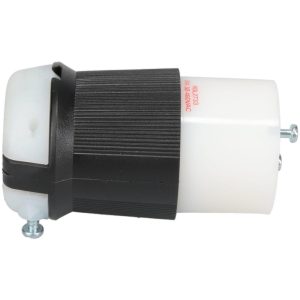 HUBBELL WIRING DEVICE-KELLEMS Locking Inlet: Connector, Industrial, L16-30R, 480V, Black & White HBL2733