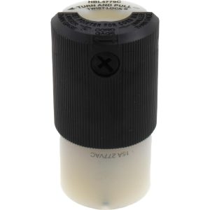 HUBBELL WIRING DEVICE-KELLEMS Locking Inlet: Connector, Industrial, L7-15R, 277V, Black & White HBL4779C