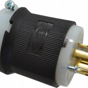 HUBBELL WIRING DEVICE-KELLEMS Locking Inlet: Plug, Industrial, L16-20P, 480V, Black & White HBL2431