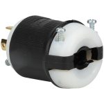 HUBBELL WIRING DEVICE-KELLEMS Locking Inlet: Plug, Industrial, L14-30P, 125 & 250V, Black & White HBL2711