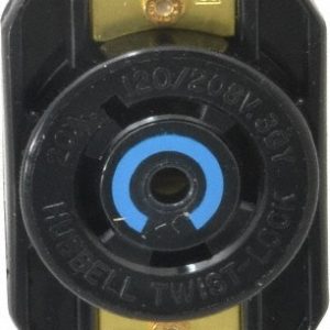 HUBBELL WIRING DEVICE-KELLEMS 120/208 VAC, 20 Amp, L21-20R NEMA, Self Grounding Receptacle HBL2510