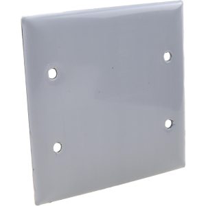 HUBBELL WIRING DEVICE-KELLEMS 2 Gang, 4-1/2 Inch Long x 4.6 Inch Wide, Standard Blank Wall Plate SS23