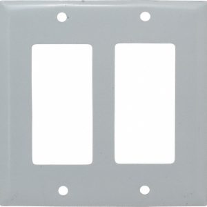 HUBBELL WIRING DEVICE-KELLEMS 2 Gang, 4-1/2 Inch Long x 4.6 Inch Wide, Standard Outlet Wall Plate SS262