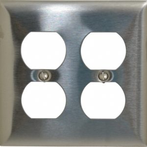 HUBBELL WIRING DEVICE-KELLEMS 2 Gang, 4-1/2 Inch Long x 4.6 Inch Wide, Standard Outlet Wall Plate SS82