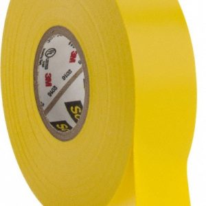 3M Electrical Tape: 3/4" Wide, 66' Long, 7 mil Thick, Yellow 7000006096
