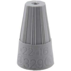 THOMAS & BETTS Standard Twist-On Wire Connector: Gray, Corrosion-Resistant 329-P