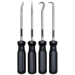 ULLMAN DEVICES Scribe & Probe Sets; Type: Hook & Pick Scriber Set; Number of Pieces: 4; Overall Length: 5-1/16 in; Includes: Screw Driver Handles; Number Of Pieces: 4; Contents: Straight Pick; Hook Pick; 90 Degree Pick; Combination Pick; Overall Length: 5-1/16; 5-1/16 i PSP-4
