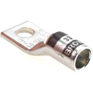 THOMAS & BETTS Square Ring Terminal: Non-Insulated, 2 AWG, Compression Connection 54107