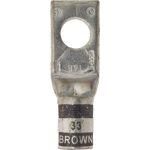 THOMAS & BETTS Square Ring Terminal: Non-Insulated, 2 AWG, Compression Connection 54142-TB