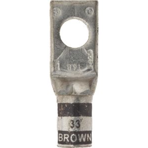 THOMAS & BETTS Square Ring Terminal: Non-Insulated, 2 AWG, Compression Connection 54142-TB