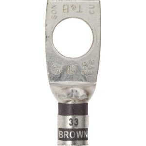 THOMAS & BETTS Square Ring Terminal: Non-Insulated, 2 AWG, Compression Connection 54145-TB