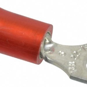 THOMAS & BETTS D Shaped Ring Terminal: Partially Insulated, 22 to 16 AWG, Crimp Connection RA18-6