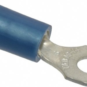 THOMAS & BETTS D Shaped Ring Terminal: Partially Insulated, 18 to 14 AWG, Crimp Connection RB14-6
