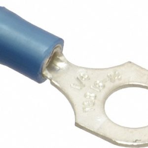 THOMAS & BETTS D Shaped Ring Terminal: Partially Insulated, 18 to 14 AWG, Crimp Connection RB14-14