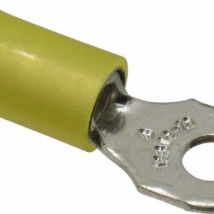 THOMAS & BETTS D Shaped Ring Terminal: Partially Insulated, 12 to 10 AWG, Crimp Connection RC10-8