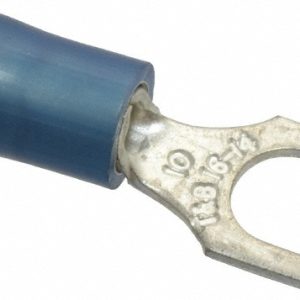 THOMAS & BETTS Standard Fork Terminal: Blue, Nylon, Partially Insulated, #10 Stud, Crimp RB14-10F