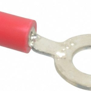 THOMAS & BETTS D Shaped Ring Terminal: Partially Insulated, 22 to 16 AWG, Crimp Connection 18RA-14