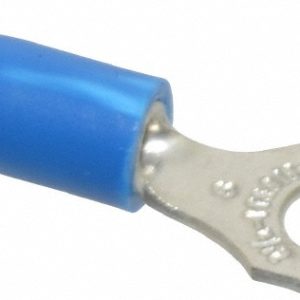 THOMAS & BETTS D Shaped Ring Terminal: Partially Insulated, 18 to 14 AWG, Crimp Connection 14RB-8