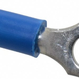 THOMAS & BETTS D Shaped Ring Terminal: Partially Insulated, 16 to 14 AWG, Crimp Connection 14RB-10