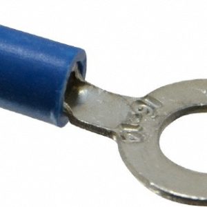 THOMAS & BETTS D Shaped Ring Terminal: Partially Insulated, 18 to 14 AWG, Crimp Connection 14RB-14