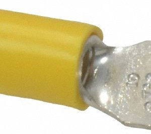 THOMAS & BETTS D Shaped Ring Terminal: Partially Insulated, 12 to 10 AWG, Crimp Connection 10RC-10